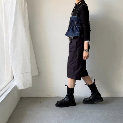 homspun  リップストップハーフパンツ　ネイビー