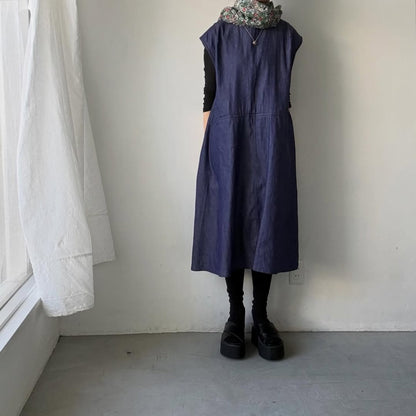 R&D.M.Co コットンデニムハンチドバックドレス