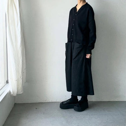 atelier naruse  コットンウールニットカーディガン　ブラック