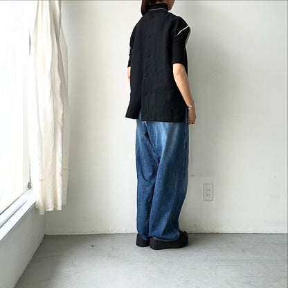 atelier naruse  リネンノースリーブブラウス