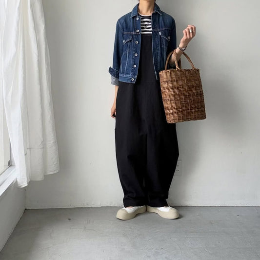 atelier naruse コットンリネンスラブオーバーオール