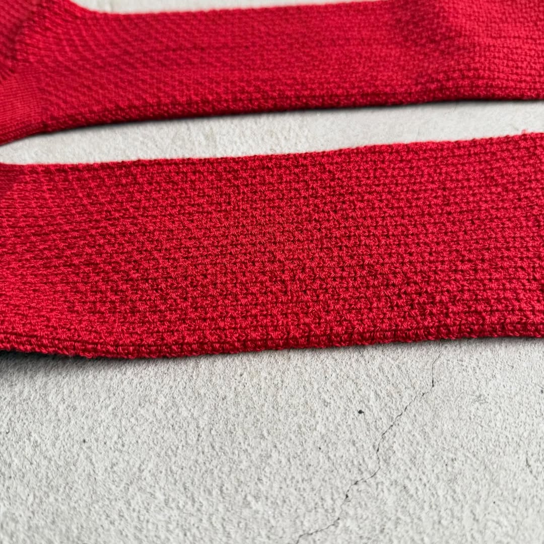 homspun コットンウールかのこ編みハイソックス　レッド