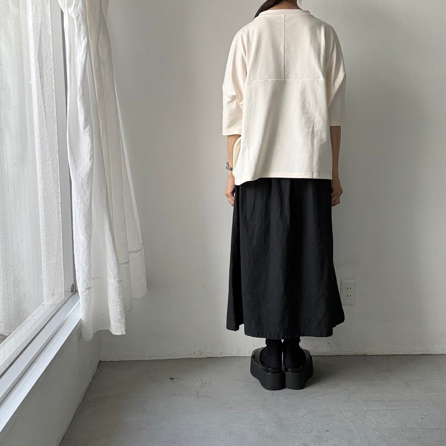 🟡水曜日入荷分予約受付中🟡 Linenya  テラヴェ7分袖Tシャツ　アイボリー