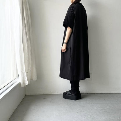 atelier d'antan Krallコットン半袖ドレス　ブラック