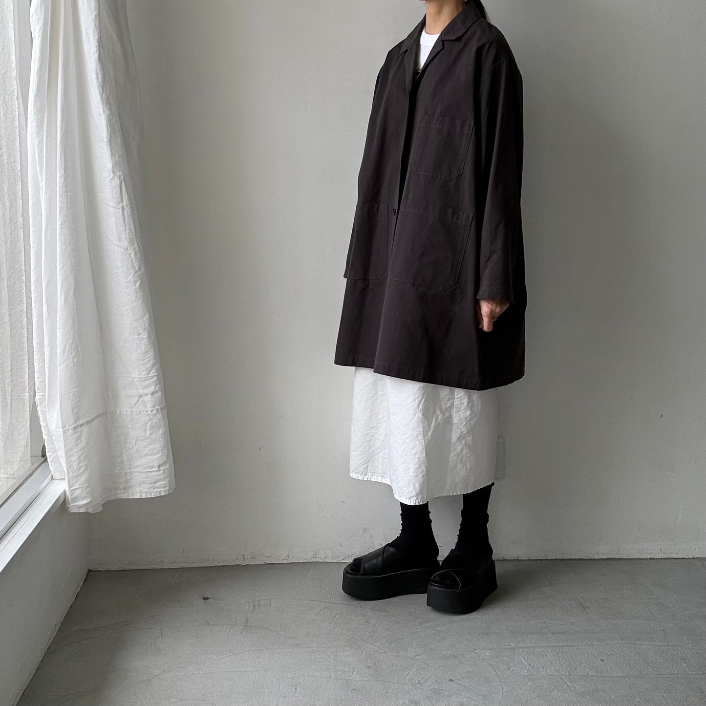 atelier d'antan Godardコットンコート　ダークグレー