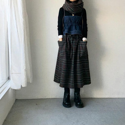 R&D.M.Co ウールタータンチェックマフラー