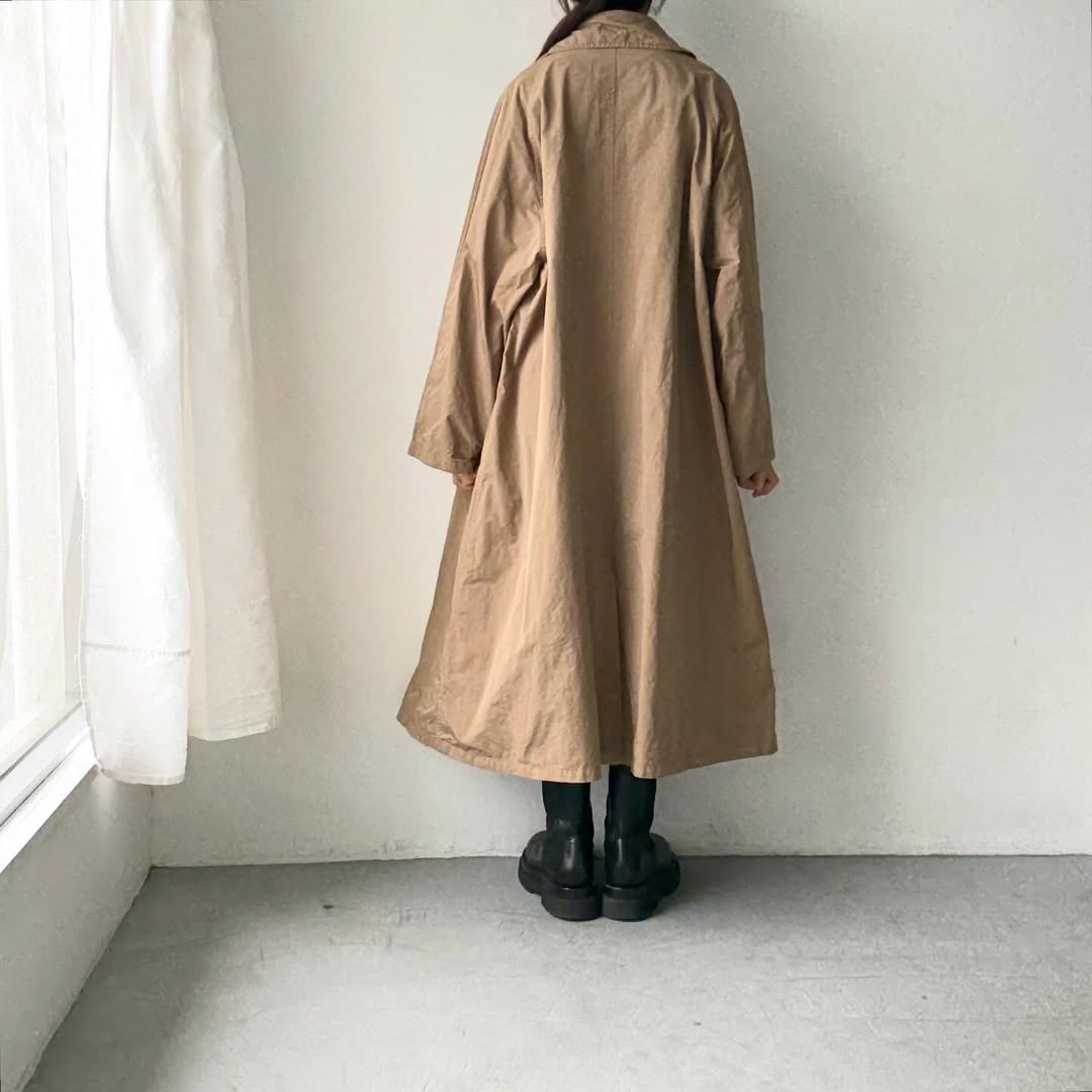 R&D.M.Co ガーメントダイステンカラーコート　ベージュ