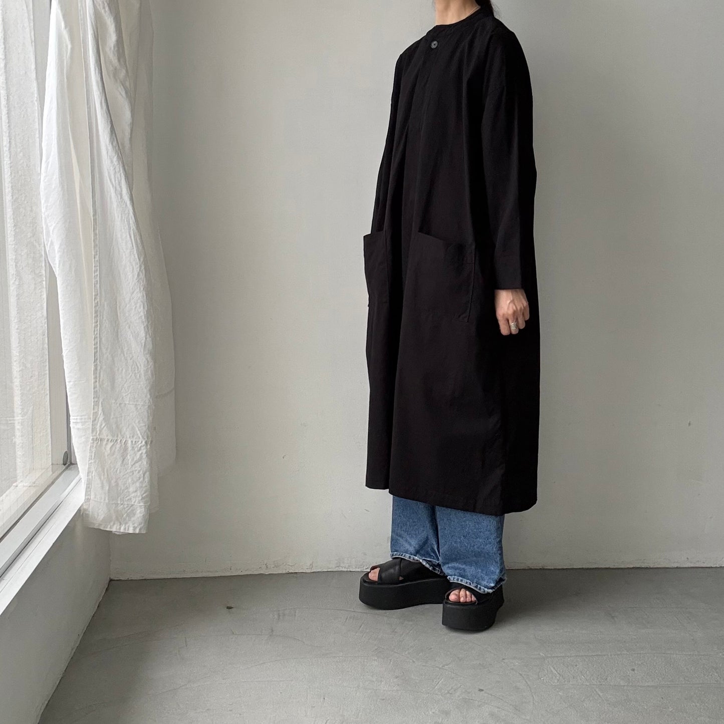 jujudhau デッドストックコットンプルオーバードレス