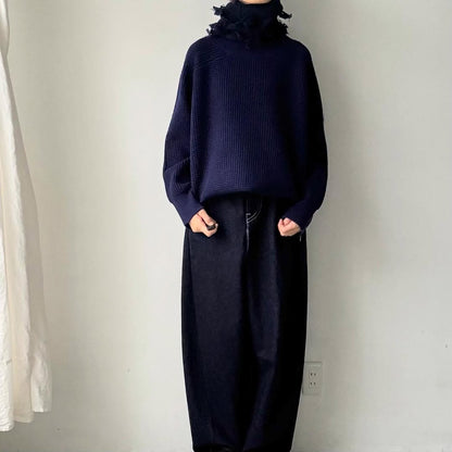 homspun ラムフリンジネックウォーマー　ネイビー