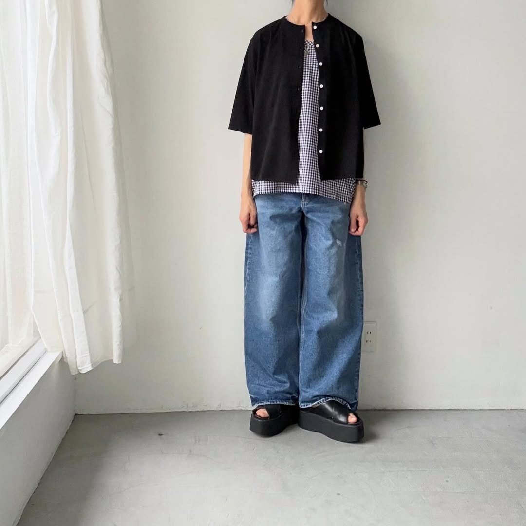 homspun  ギンガムノースリーブプルオーバー　