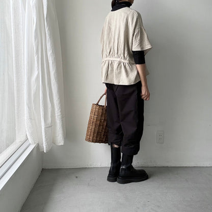 MAGALI  トリプルウォッシュリネンカシュクールジレ　ナチュラル