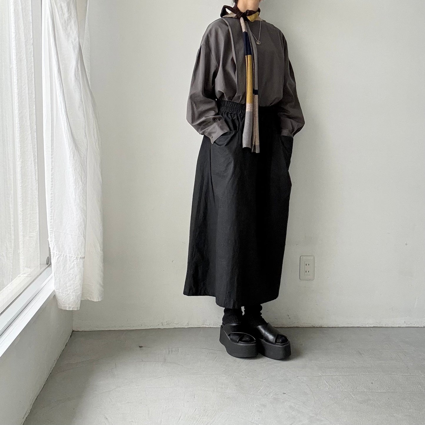 atelier naruse  マルチボーダーニットスカーフ
