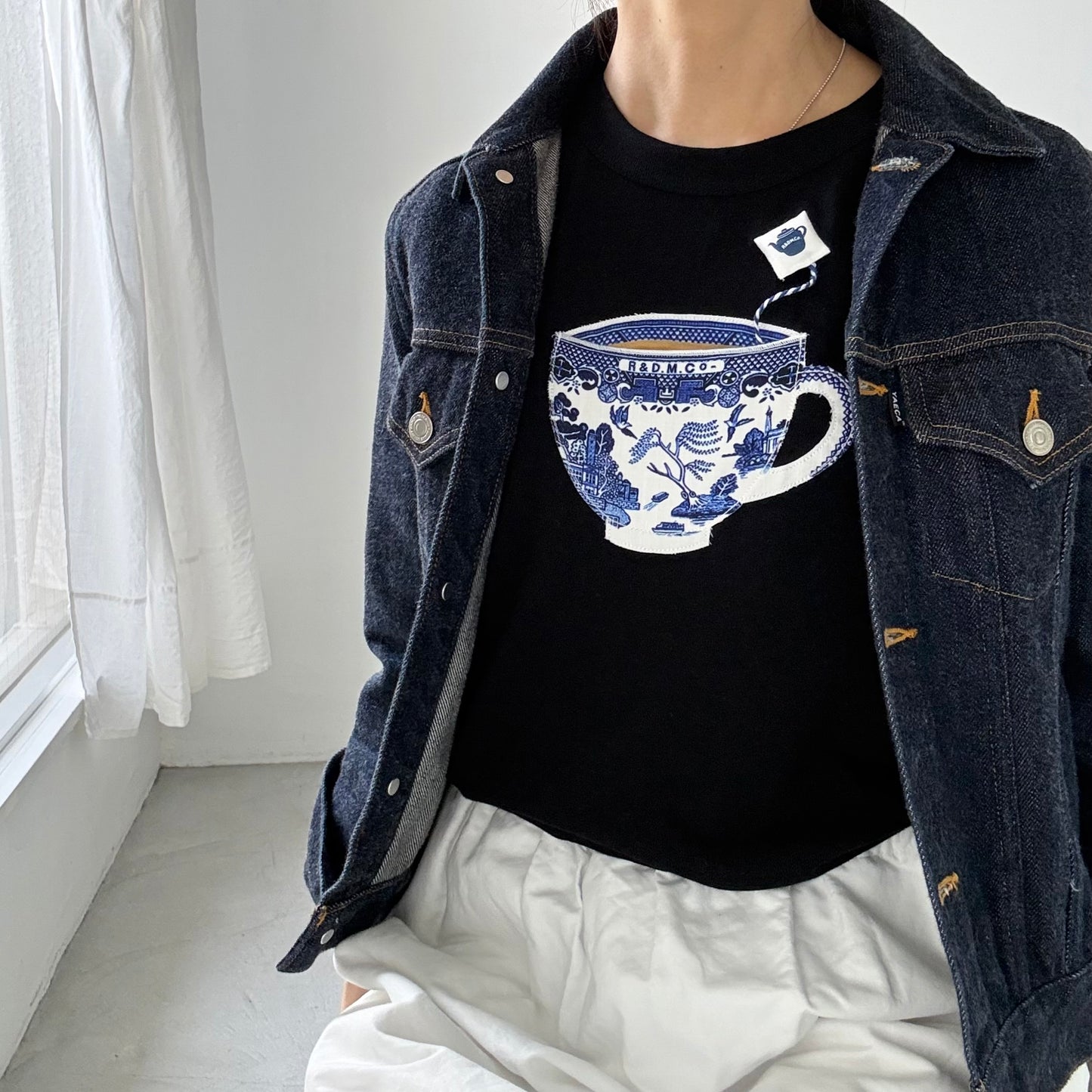 R&D.M.Co   BLUE WILLOWミルクティーTシャツ