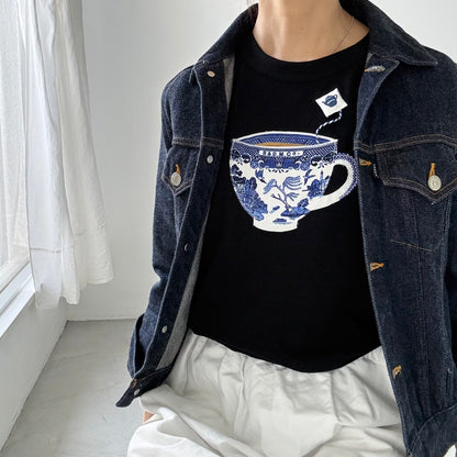 R&D.M.Co   BLUE WILLOWミルクティーTシャツ
