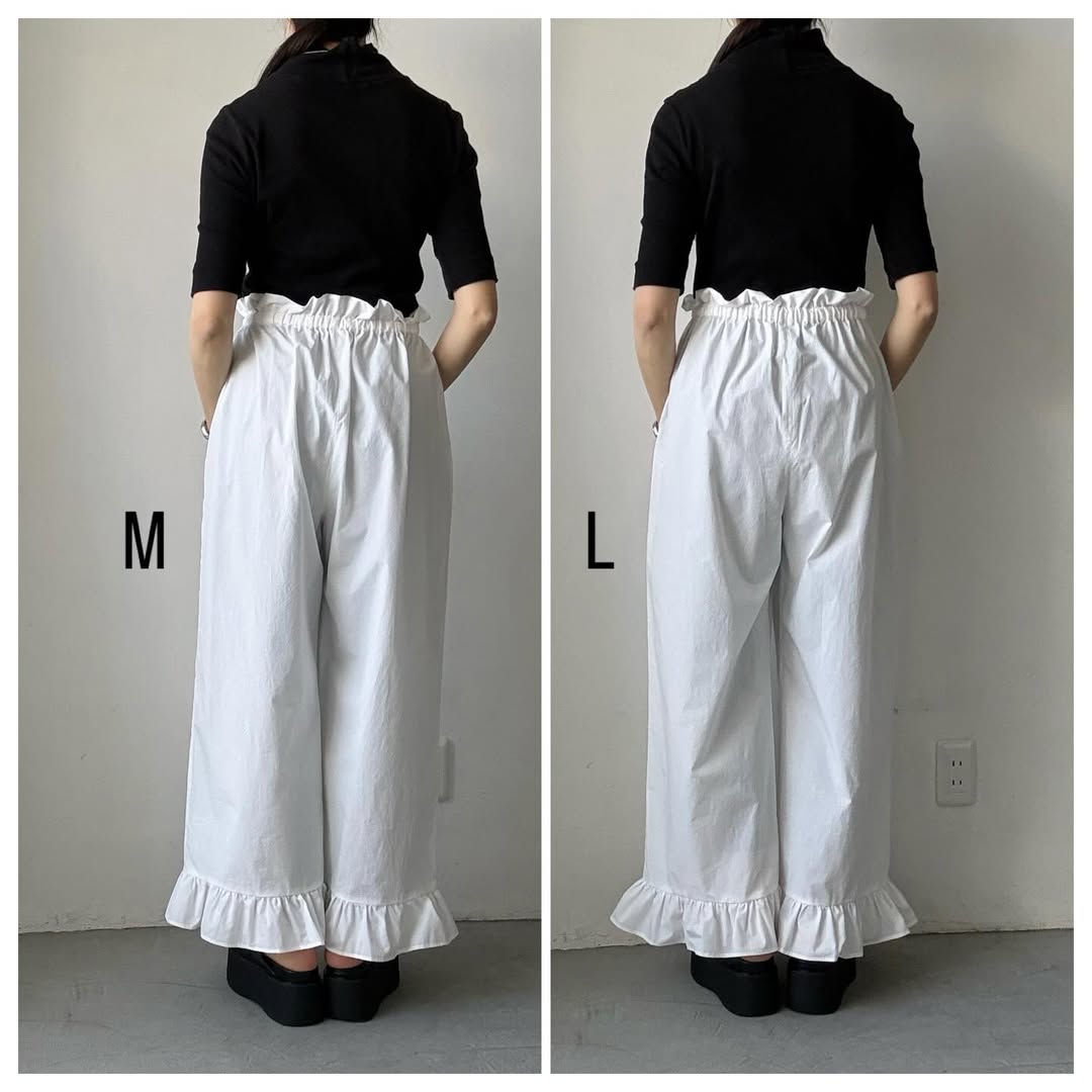 ayanoguchiaya　オーガニックコットンフリルパンツ
