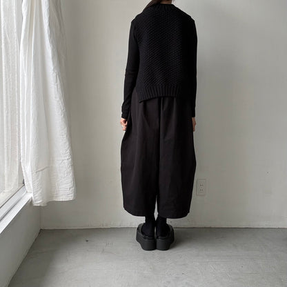 atelier d'antan Perriereコットンワイドパンツ　ブラックsize1
