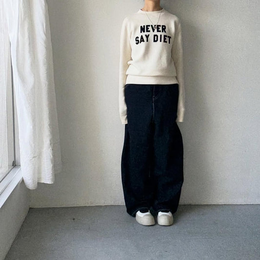 R&D.M.Co  NEVER SAY DIET スウェットシャツ　ナチュラル