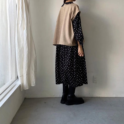 Linenya  ウール混ベスト　ベージュ