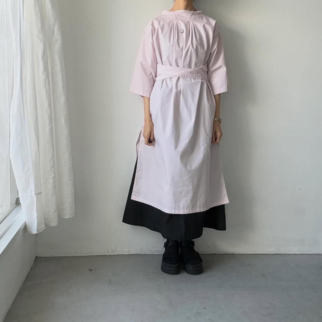 ayanoguchiaya　フリップロングシャツドレス　ローズ