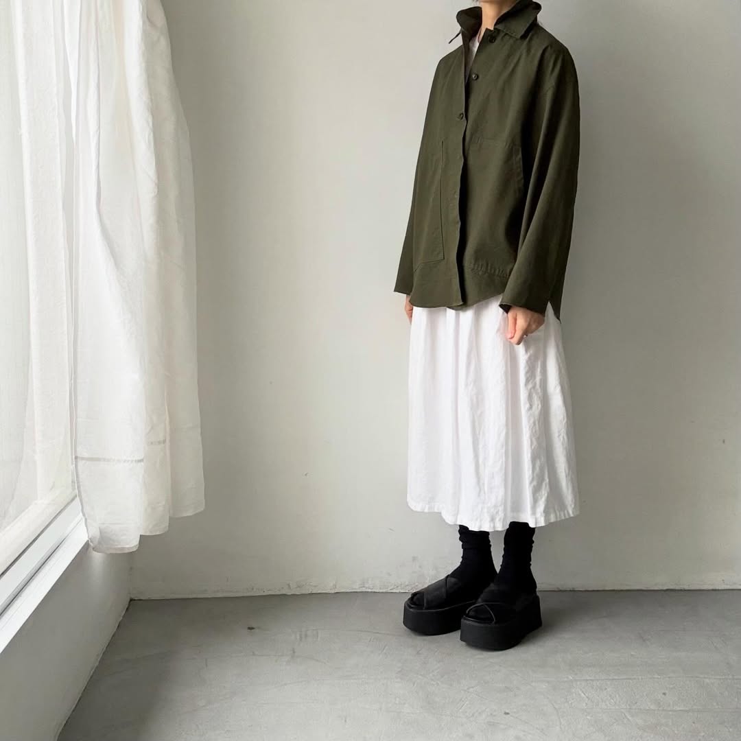 homspun  リップストップシャツジャケット　オリーブ