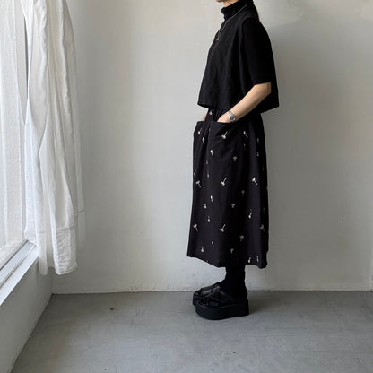 atelier naruse  コットンリネンカットインポケットスカート nohara