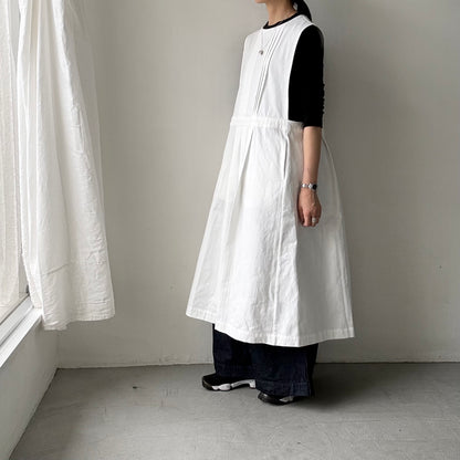 atelier d'antan ×blanc  kobell コットンエプロンドレス　ホワイト