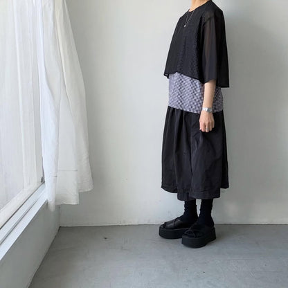 homspun  ギンガムノースリーブプルオーバー　