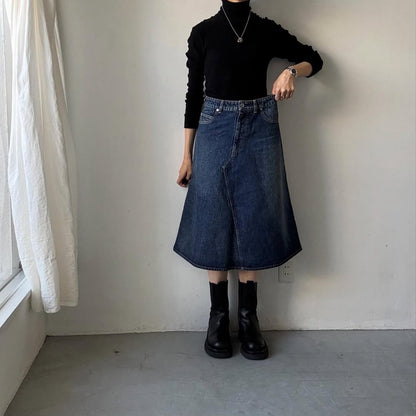 R&D.M.Co  デニムフリーフェイシングスカート