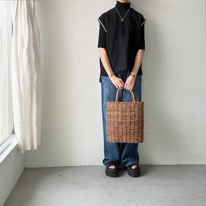 atelier naruse  リネンノースリーブブラウス