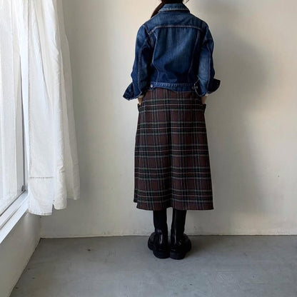 R&D.M.Co ウールタータンチェックストリングスカート