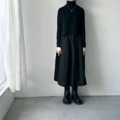 Linenya  リネンタックスカート　ブラック