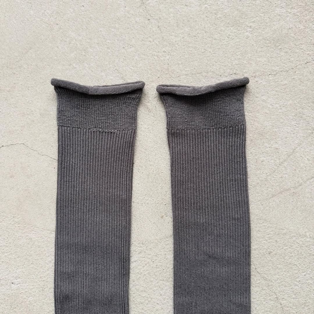 homspun シルケットコットンハイソックス　グレー