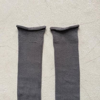 homspun シルケットコットンハイソックス　グレー