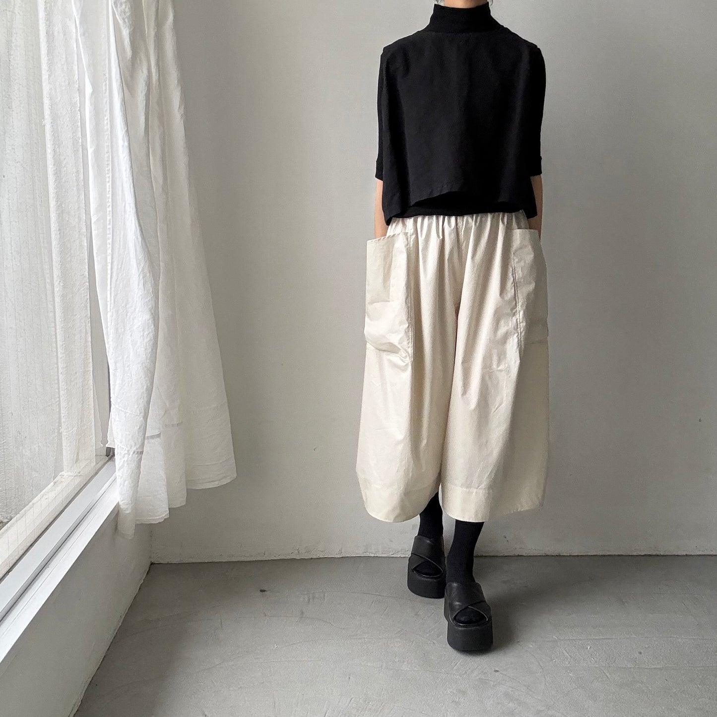 TENNE HANDCRAFTED MODERN ビッグポケットキュロット　ベージュ