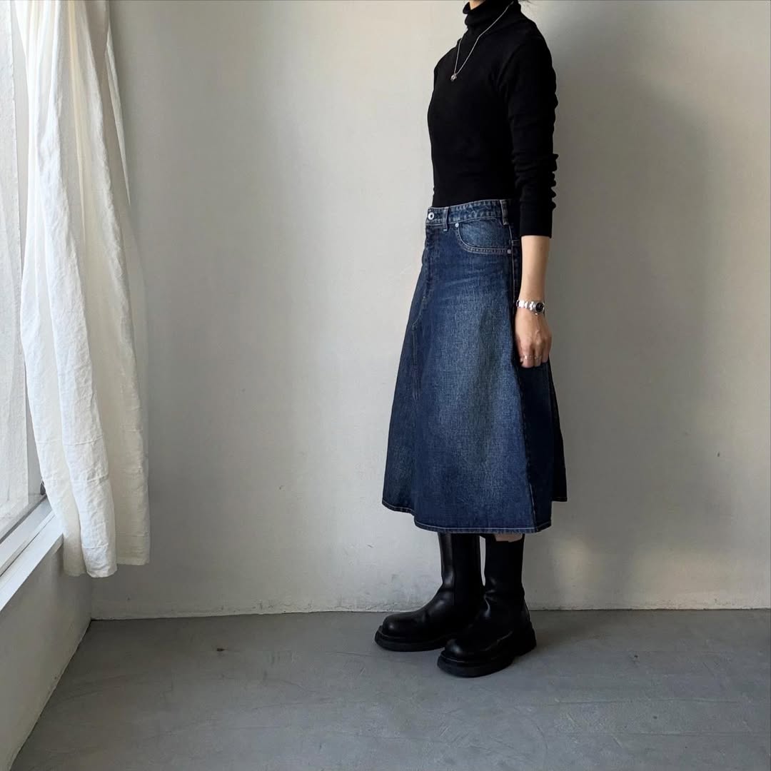 R&D.M.Co  デニムフリーフェイシングスカート