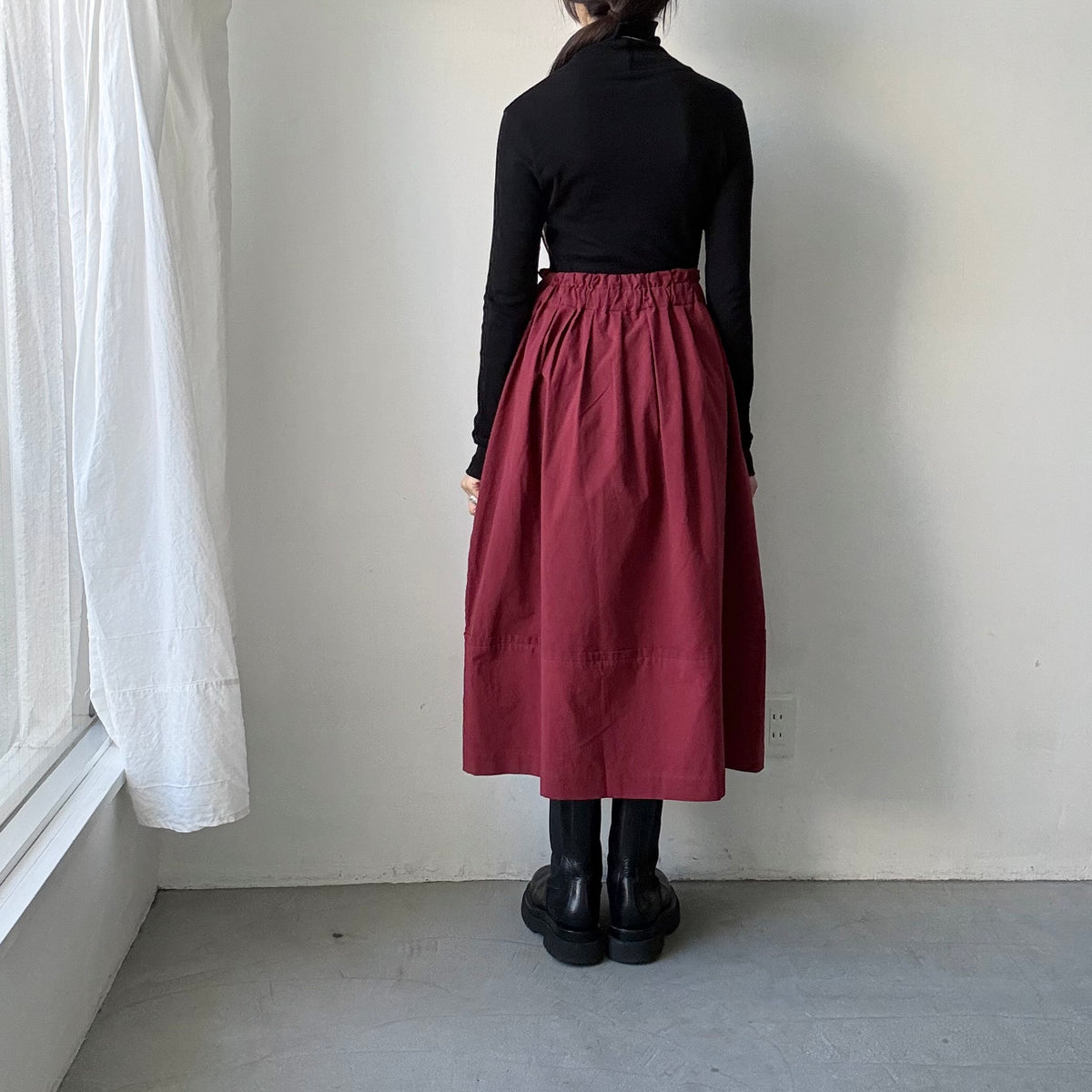 MAGALI オールドコットンラップ風スカート　レッド