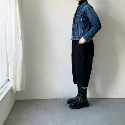 homspun オーガニックコットン起毛8分丈パンツ