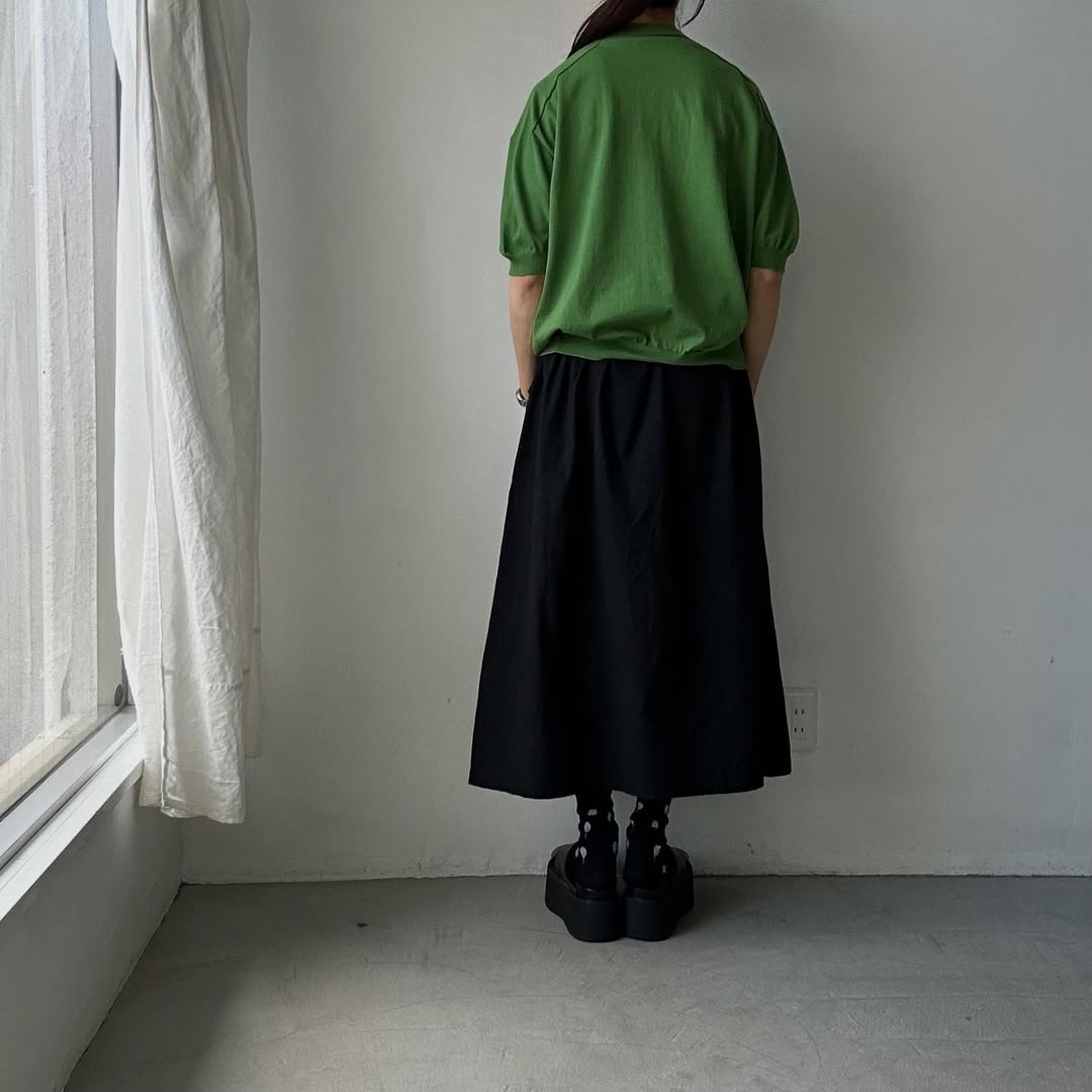 as it is.コットン半袖ニットプルオーバー　グリーン