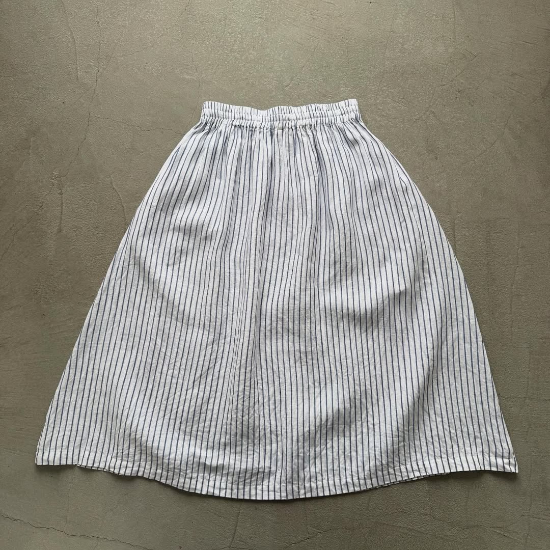 atelier naruse  ストライプリネンギャザースカート
