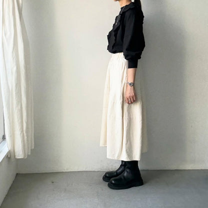 MAGALI コットン天竺ショルダーフリルカットソー