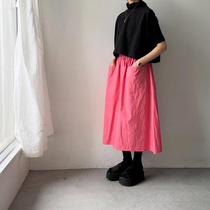 atelier naruse  ダウンプルーフコットンカットインポケットスカート　ローズピンク
