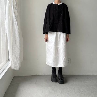 jujudhau デッドストックコットンダブルボタンシャツ　ブラック