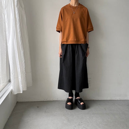 atelier d'antan  Bordet コットンジャージー５分袖プルオーバー　コニャック