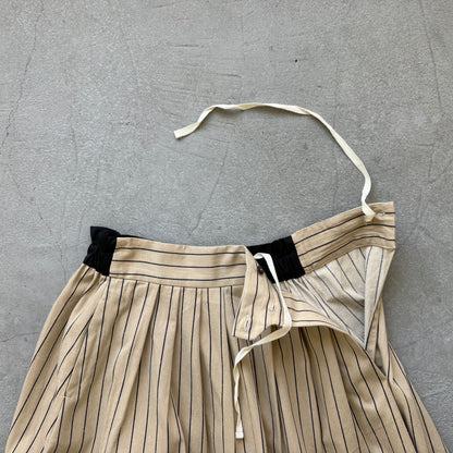 MAGALI コットンシルクストライプラップ風スカート　