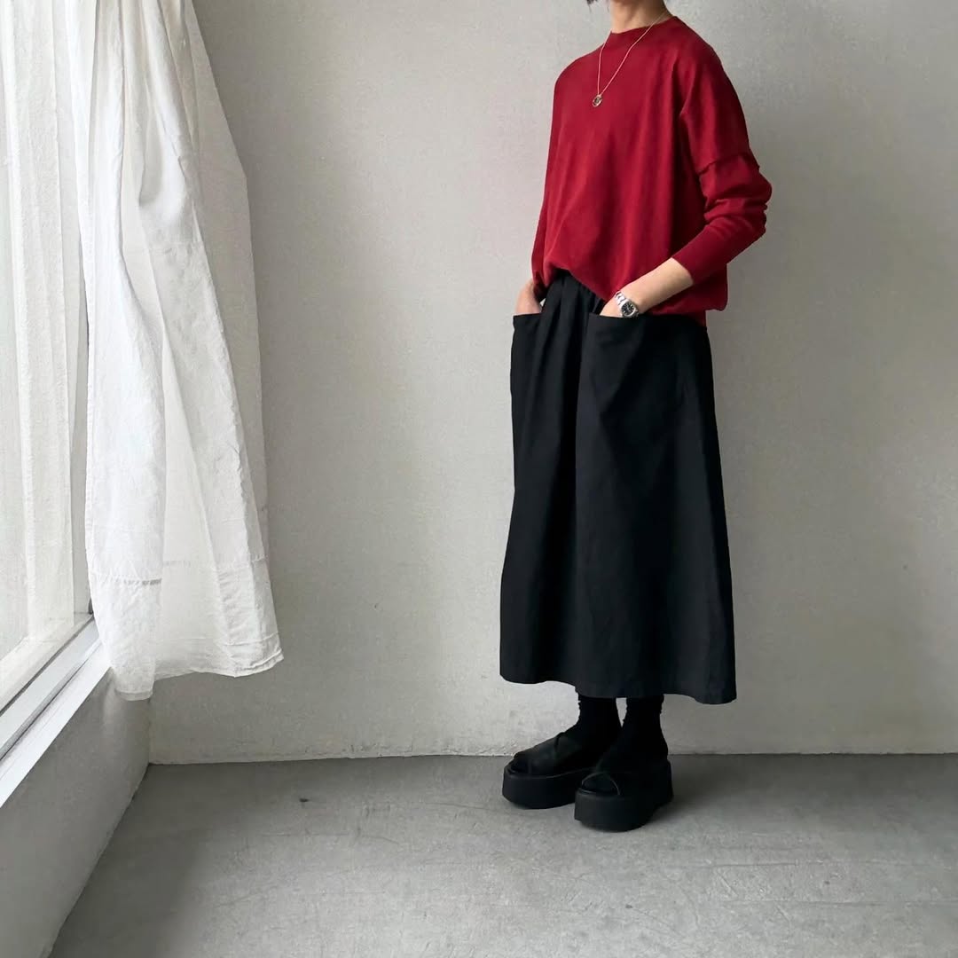 as it is   コットンオーバーニット　レッド