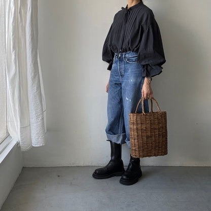 MAGALI  天日干しコットンボウタイブラウス