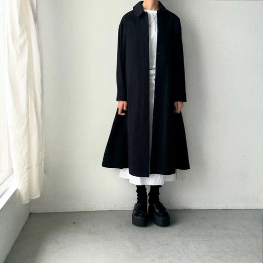 atelier d'antan Girardコットンコートワンピース　ブラック