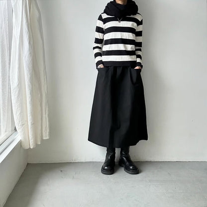 atelier naruse  ダウンプルーフコットンカットインポケットスカート　ブラック
