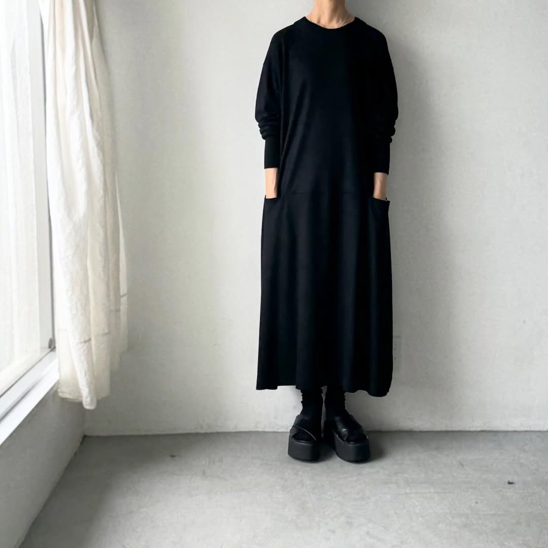 atelier naruse  スムースウールコクーンワンピース　size2