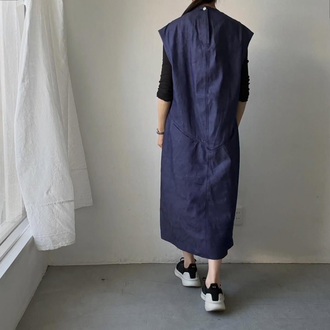 R&D.M.Co コットンデニムハンチドバックドレス